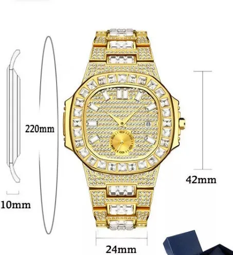 Baguette Watch | Iced Watch | Diamond Watch | Buss Down Watch