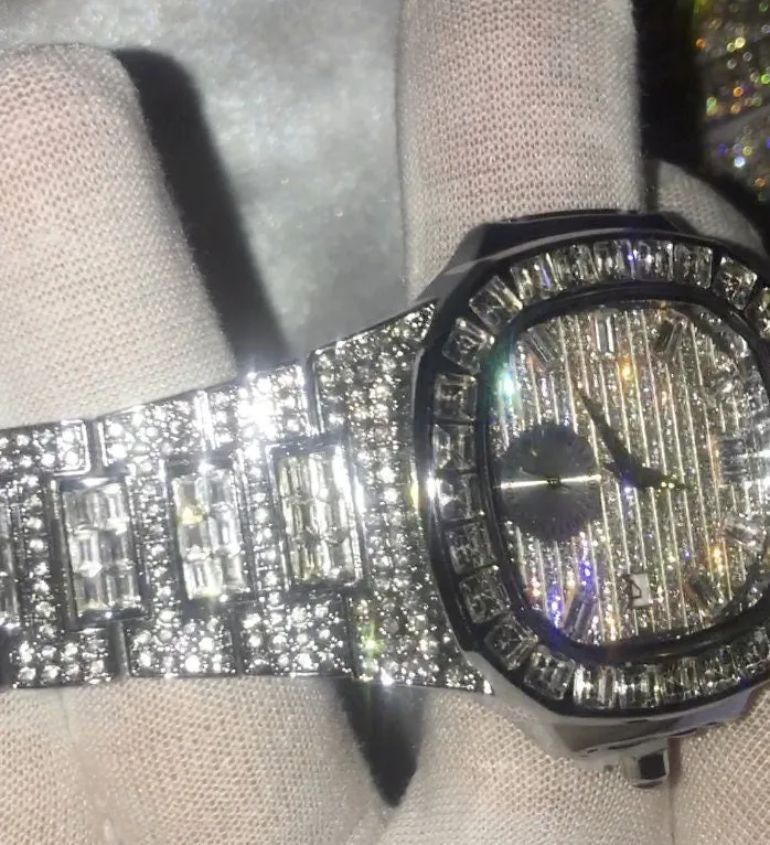 Baguette Watch | Iced Watch | Diamond Watch | Buss Down Watch