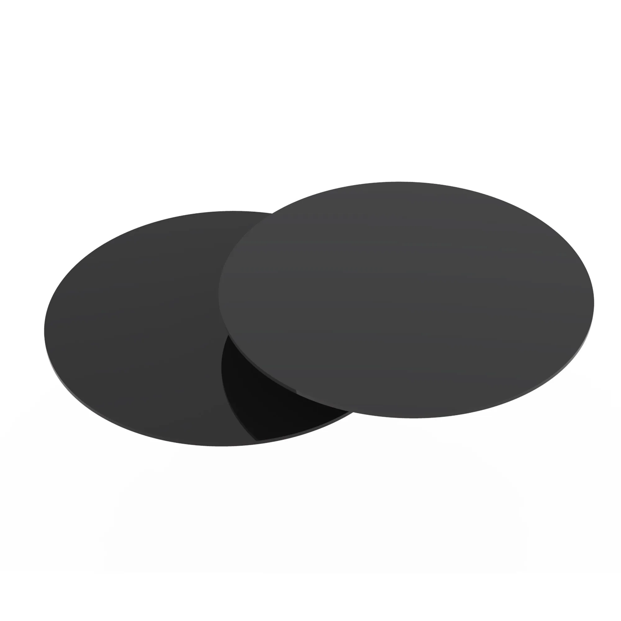 Black Glossy Acrylic Round Disk Set of 2-1/8 or 0.12" thick for Cake Serving and Reusable Cake Board