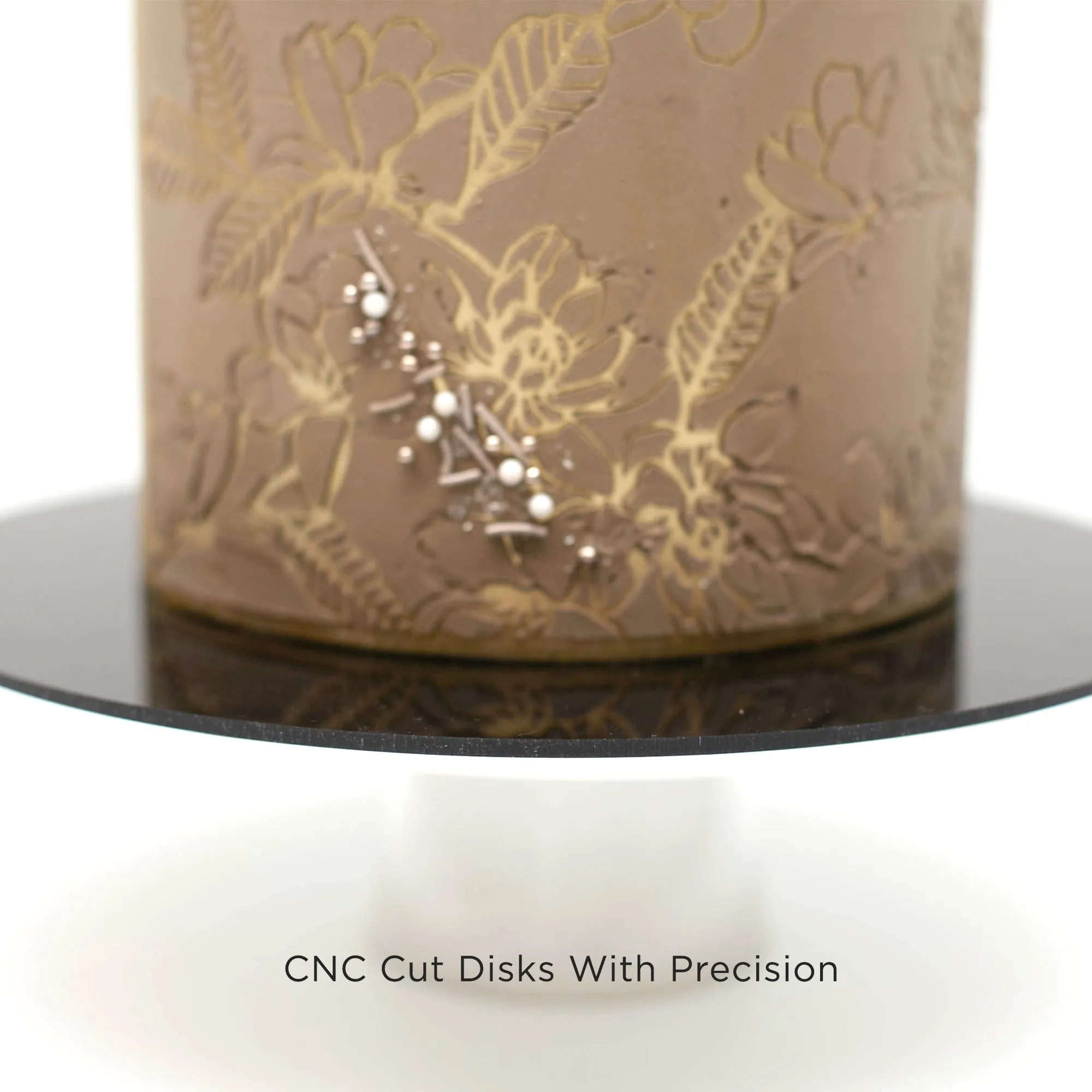 Black Glossy Acrylic Round Disk Set of 2-1/8 or 0.12" thick for Cake Serving and Reusable Cake Board