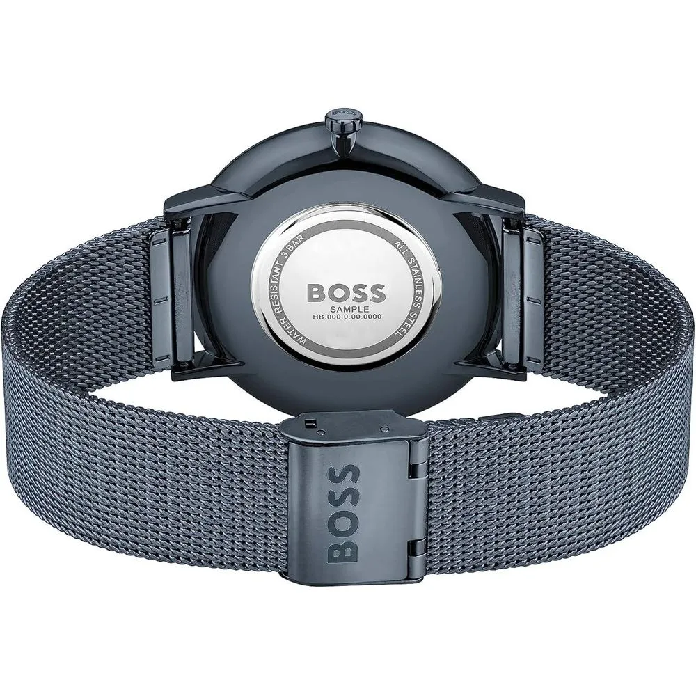 Blue Stainless Steel Watch