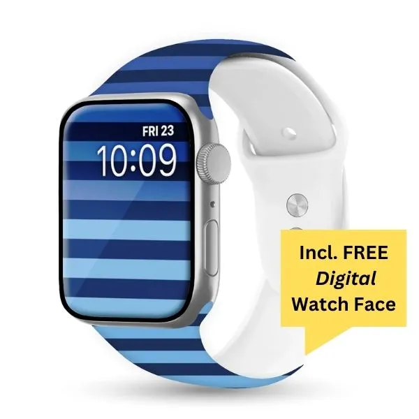 Blue Voltage Print | Silicone Watch Band for Apple Watch ®   Watch Face Incl.
