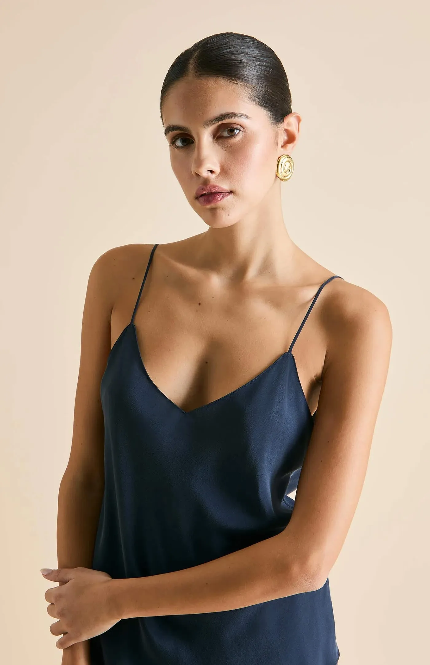 Blue Waves | Navy Blue Satin Loungewear Set