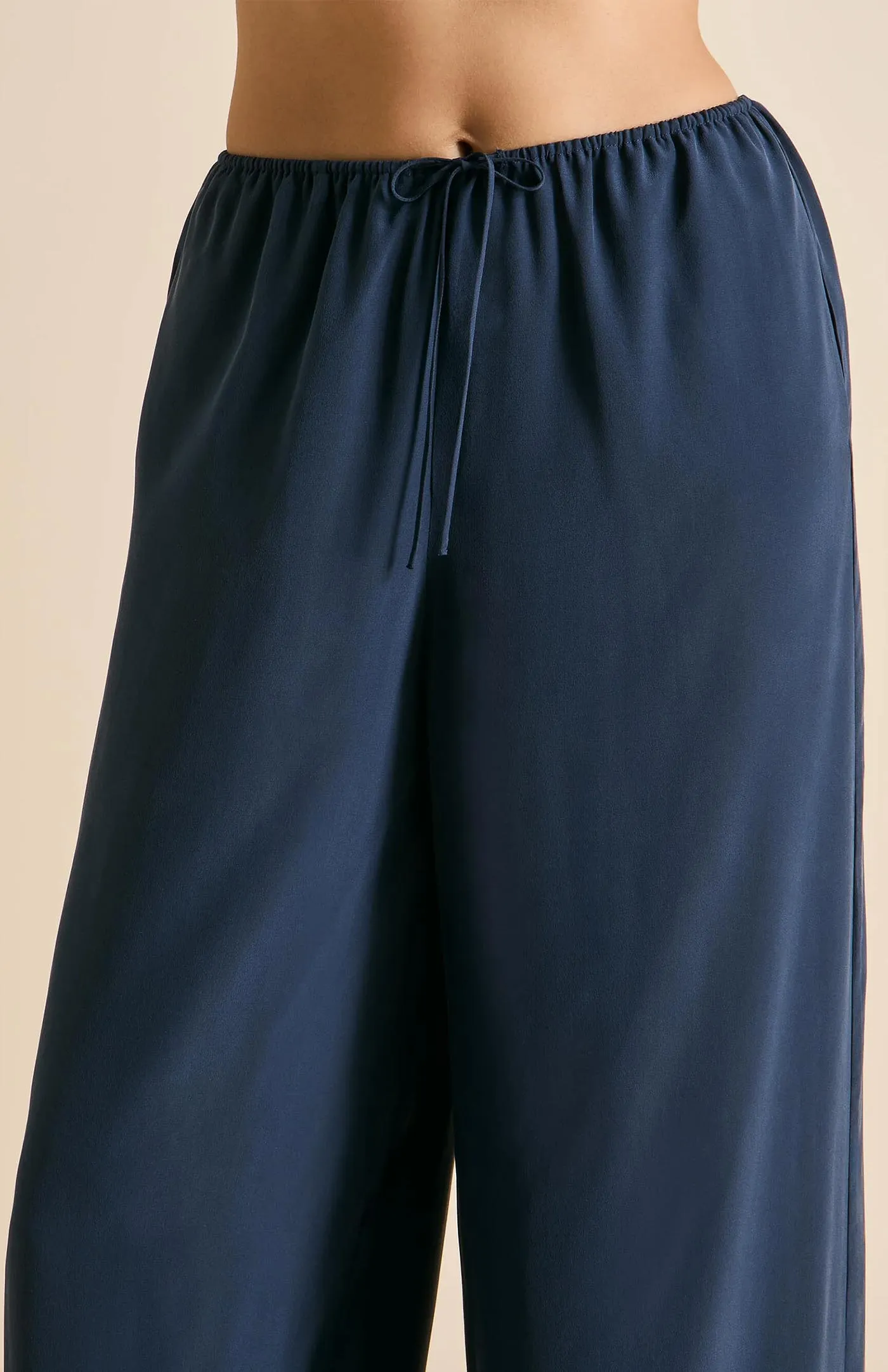 Blue Waves | Navy Blue Satin Loungewear Set