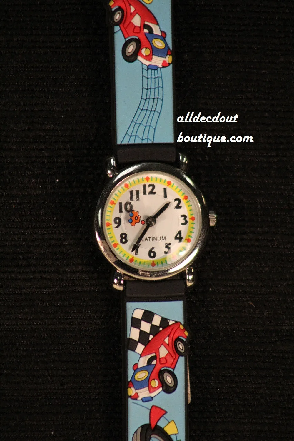 Blue/White Race Cars | Silicone Band