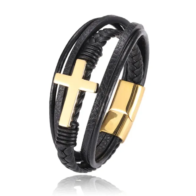 Boho Leather Charm Bracelet