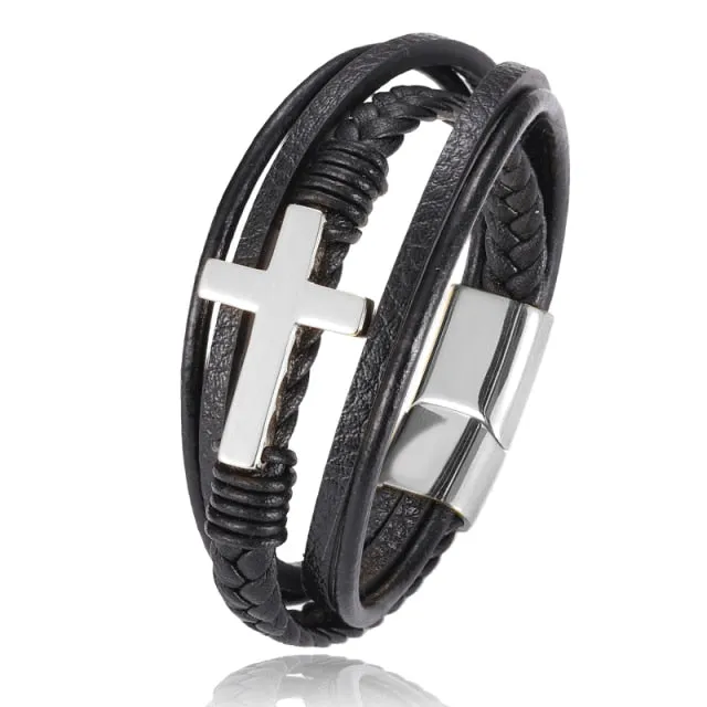Boho Leather Charm Bracelet