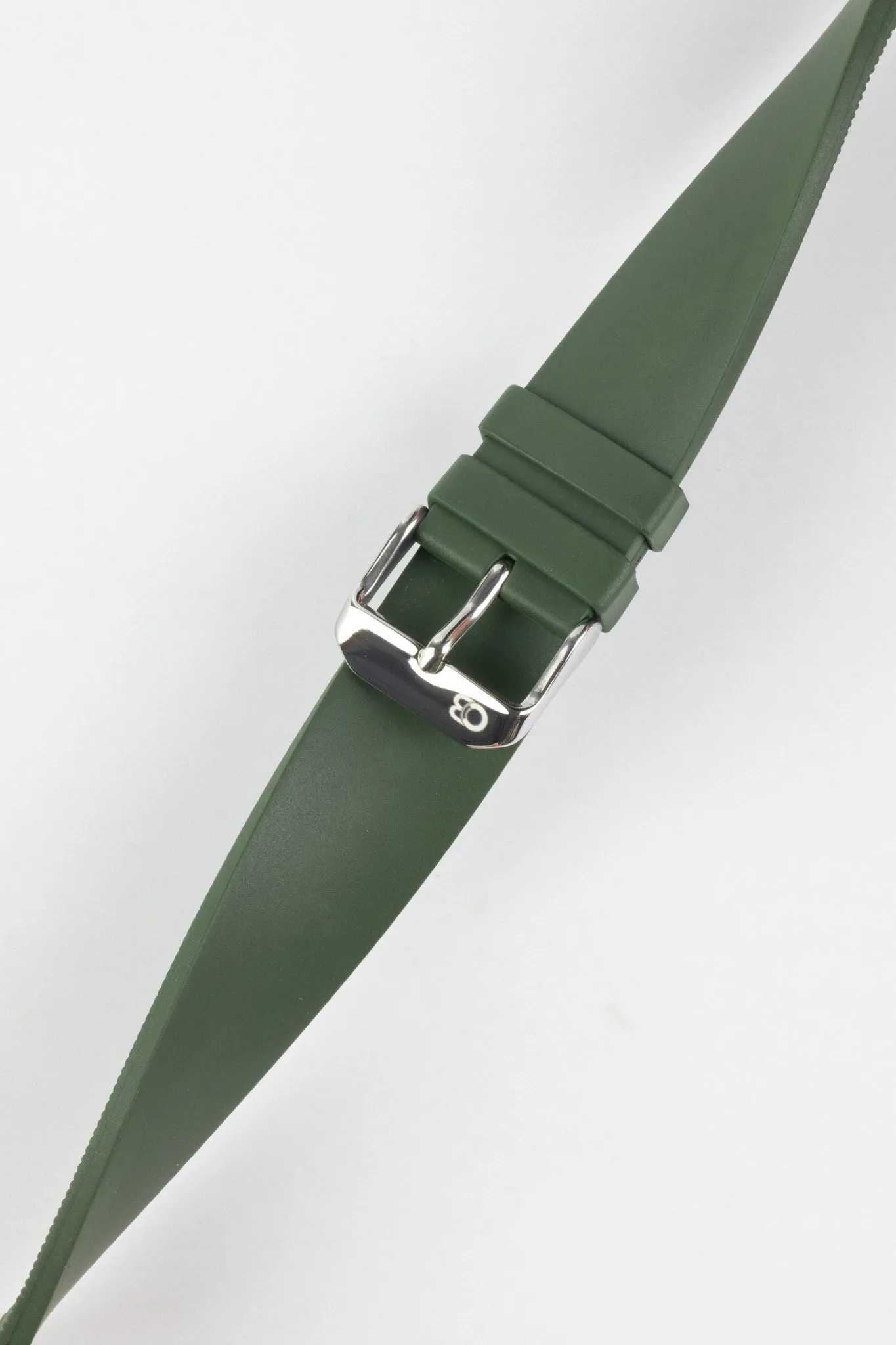 Bonetto Cinturini 270 Self-Punch Rubber Watch Strap in DARK GREEN