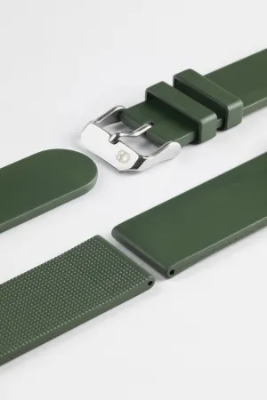 Bonetto Cinturini 270 Self-Punch Rubber Watch Strap in DARK GREEN