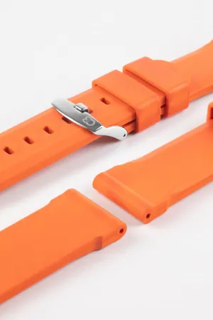 Bonetto Cinturini 317 Premium Rubber Watch Strap in ORANGE