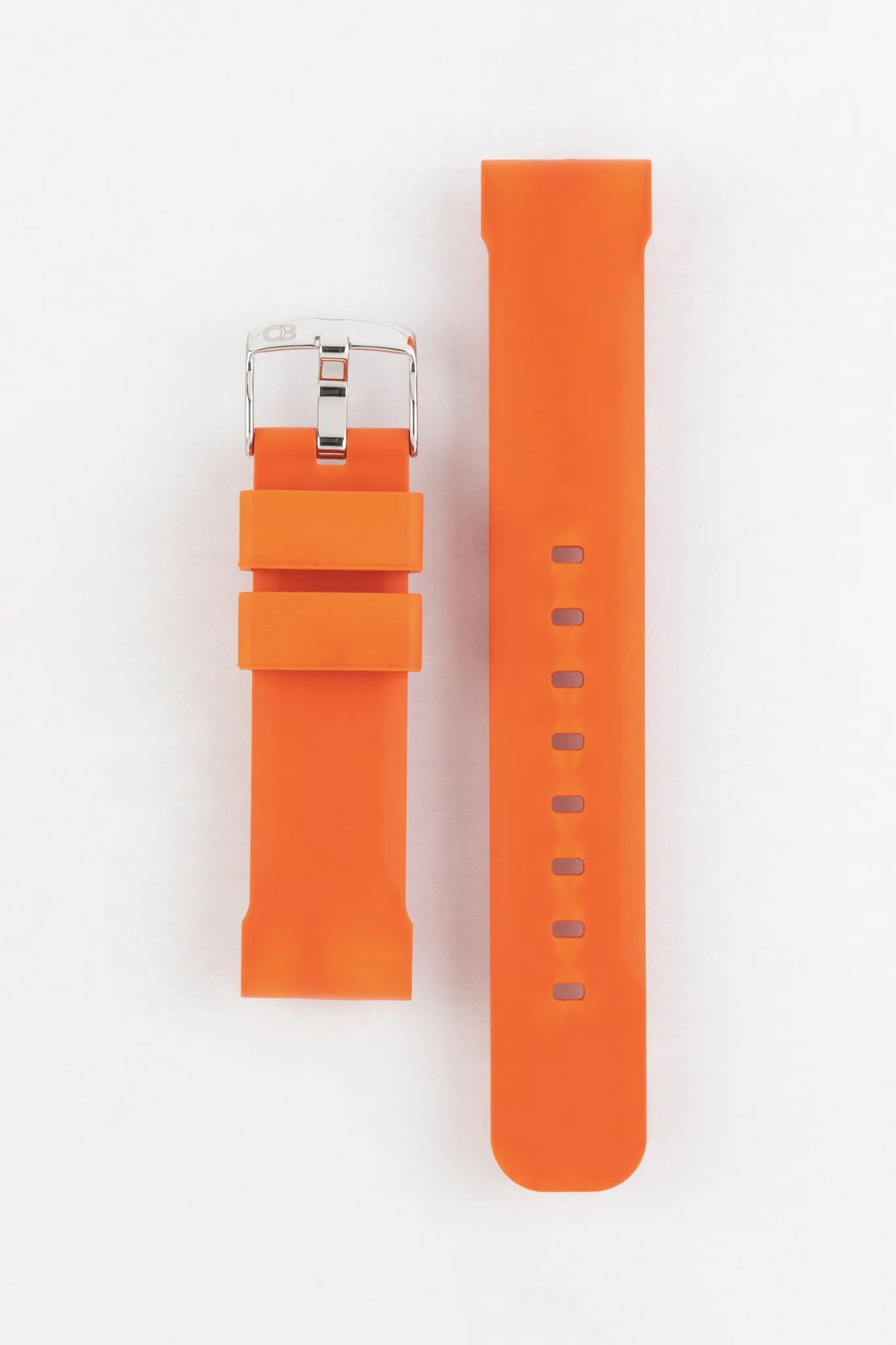 Bonetto Cinturini 317 Premium Rubber Watch Strap in ORANGE