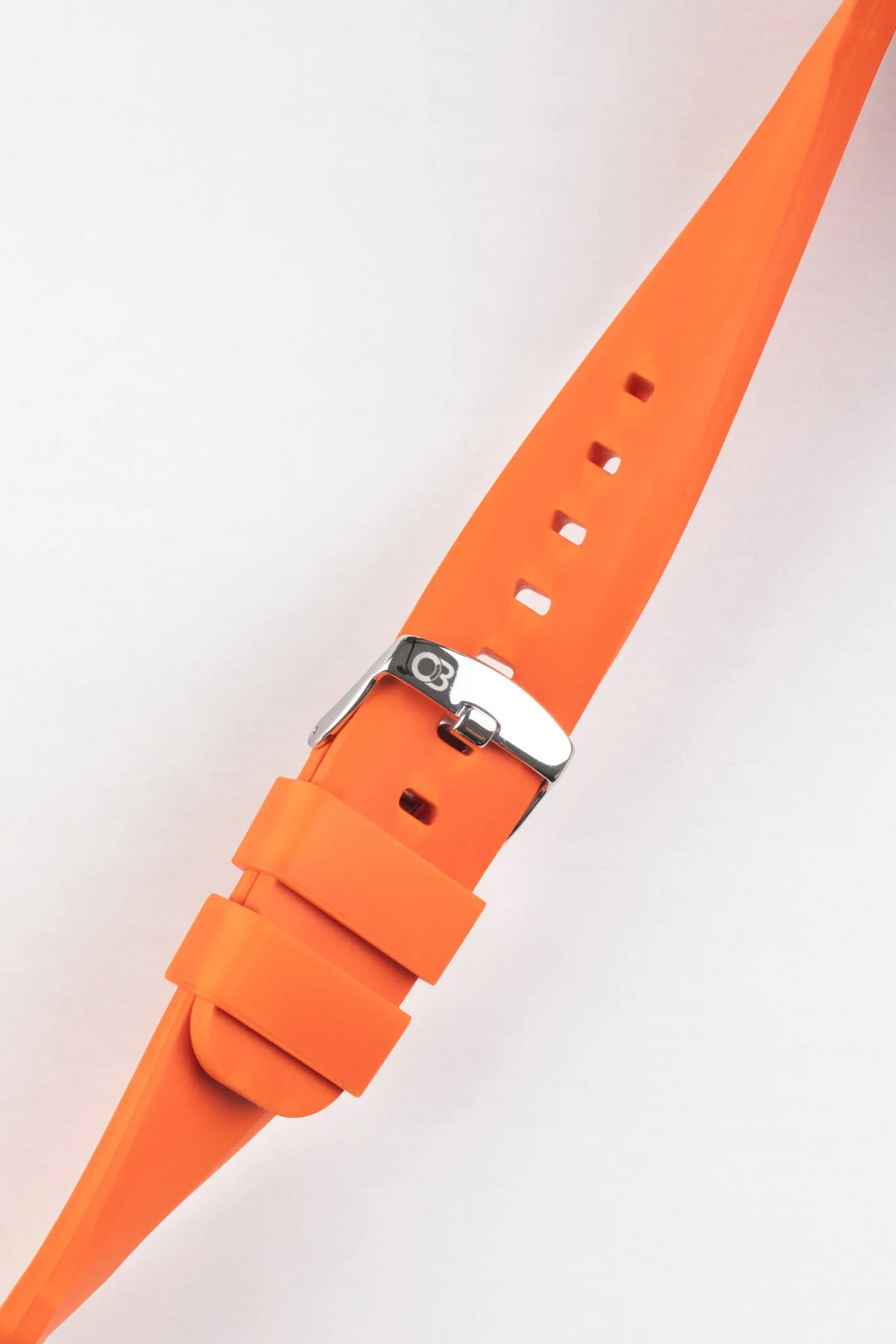 Bonetto Cinturini 317 Premium Rubber Watch Strap in ORANGE