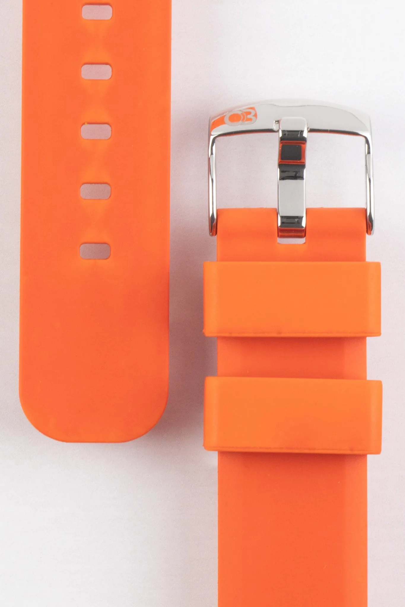 Bonetto Cinturini 317 Premium Rubber Watch Strap in ORANGE