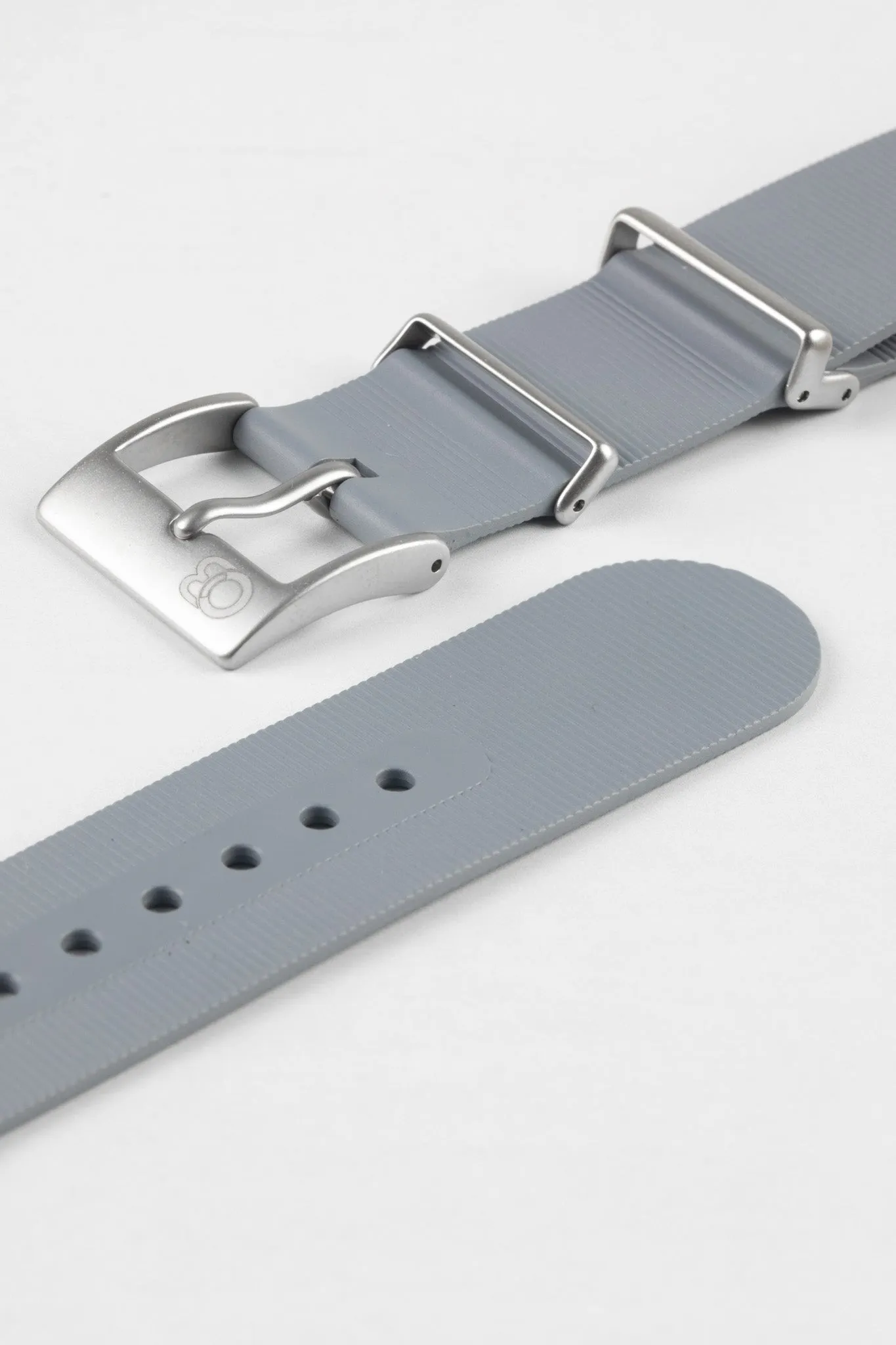 Bonetto Cinturini 328 Premium Rubber One-Piece Watch Strap in LIGHT GREY