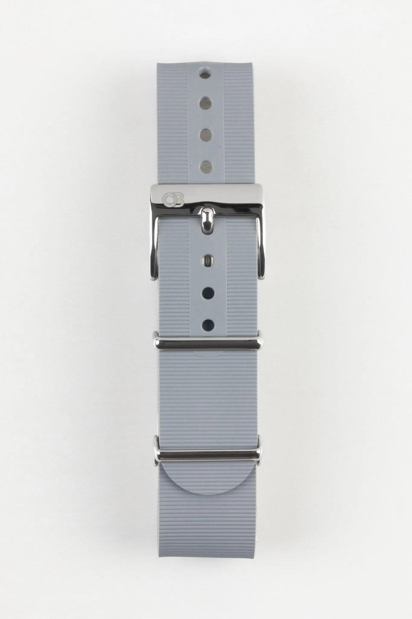 Bonetto Cinturini 328 Premium Rubber One-Piece Watch Strap in LIGHT GREY