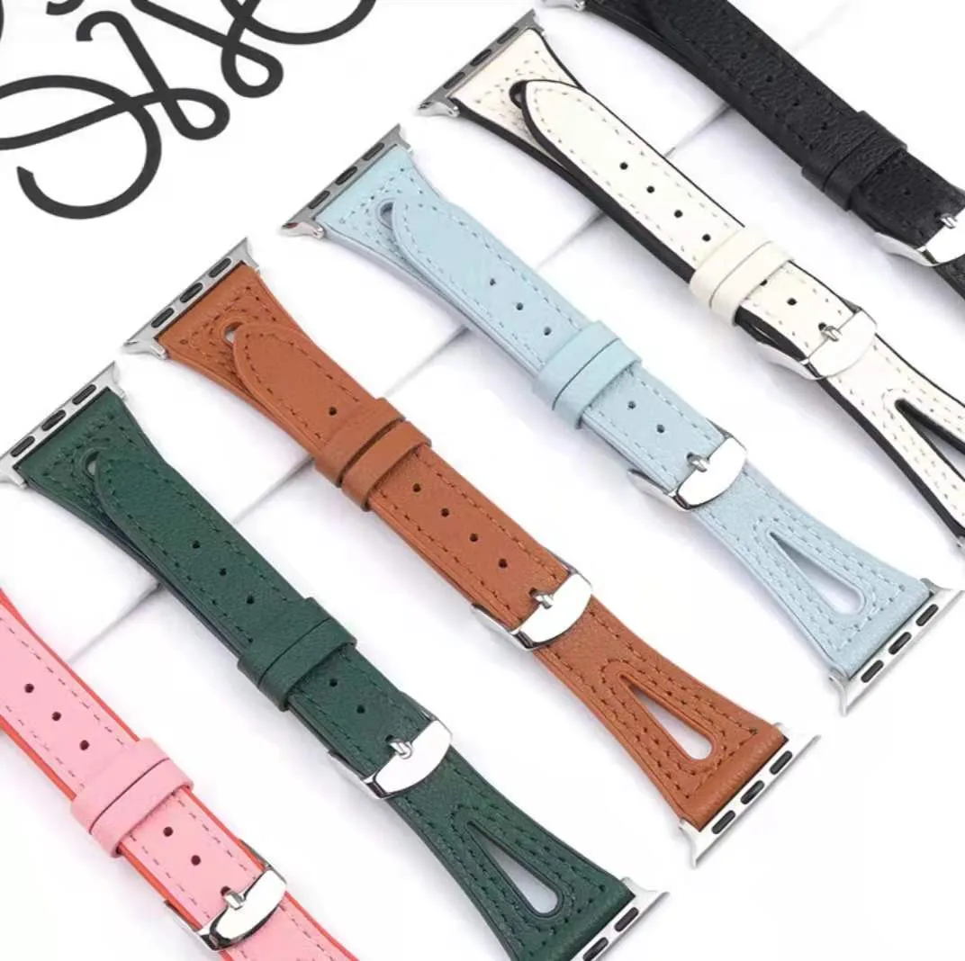 Bracelete de Silicone e Couro para Apple Watch