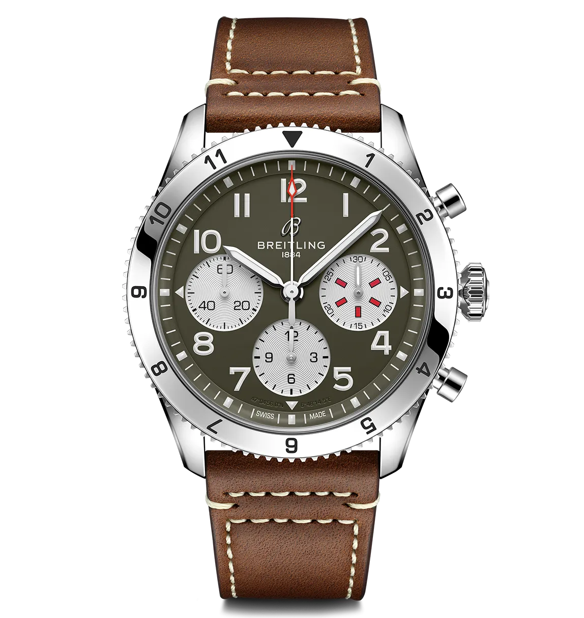 Breitling Classic AVI Chronograph 42 Curtiss Warhawk Watch with Green Dial