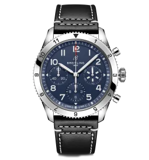 Breitling Classic AVI Chronograph 42 Tribute to Vought F4U Corsair Watch with Black Leather Strap