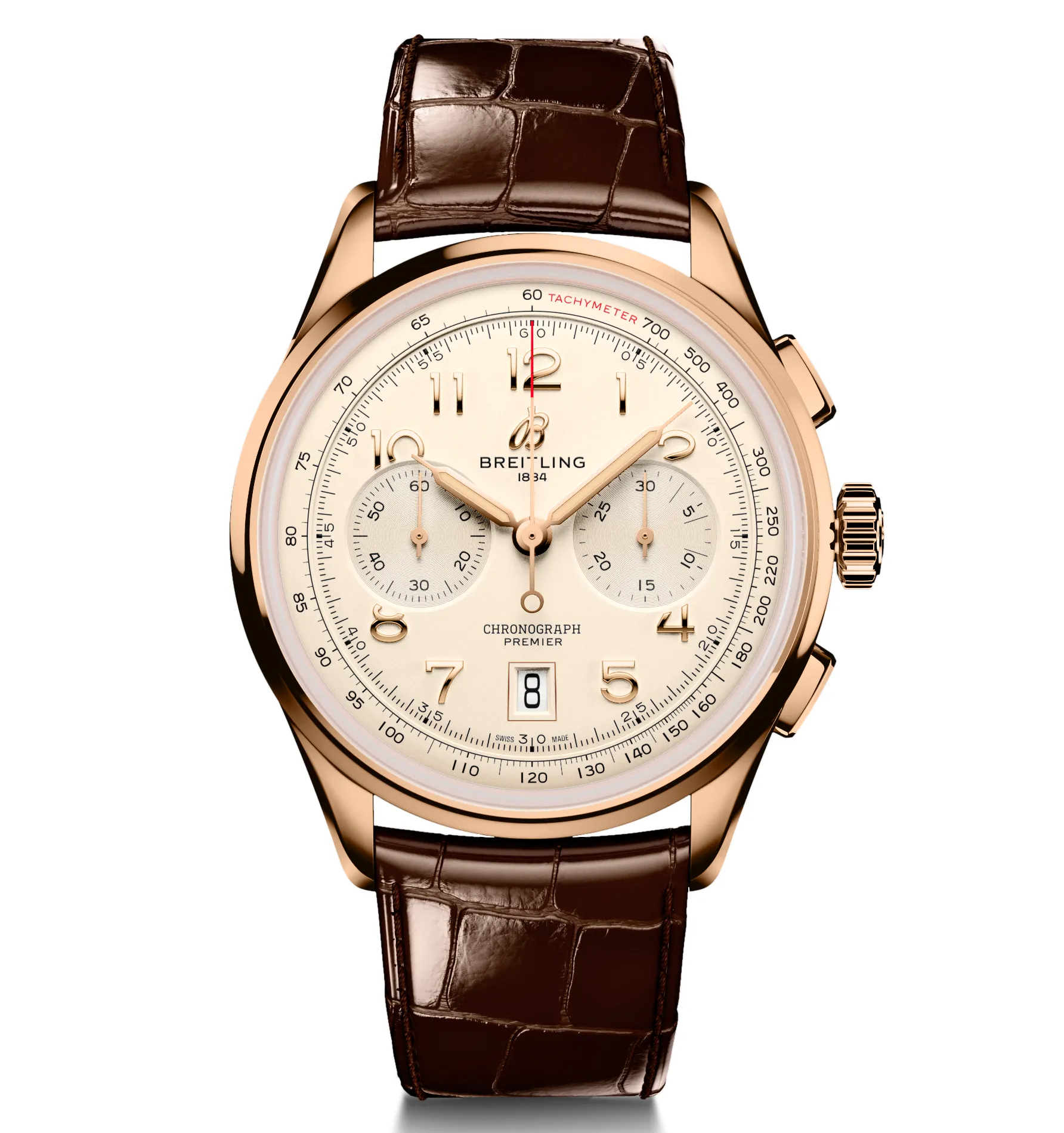 Breitling Premier B01 Chronograph 42mm Watch with Brown Strap