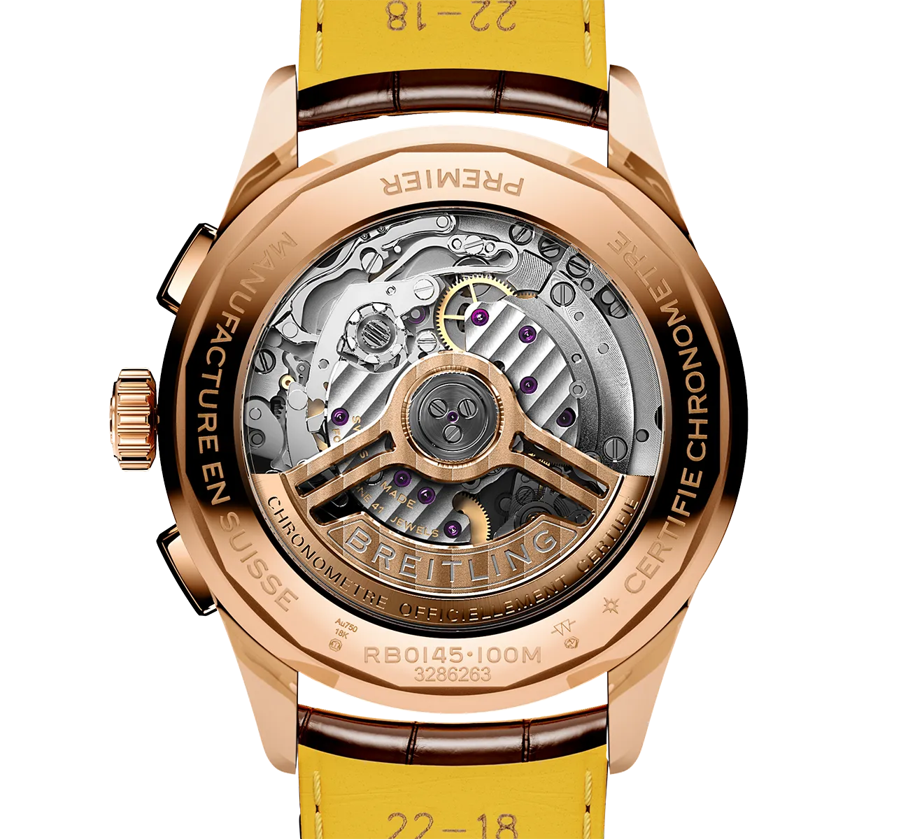 Breitling Premier B01 Chronograph 42mm Watch with Brown Strap