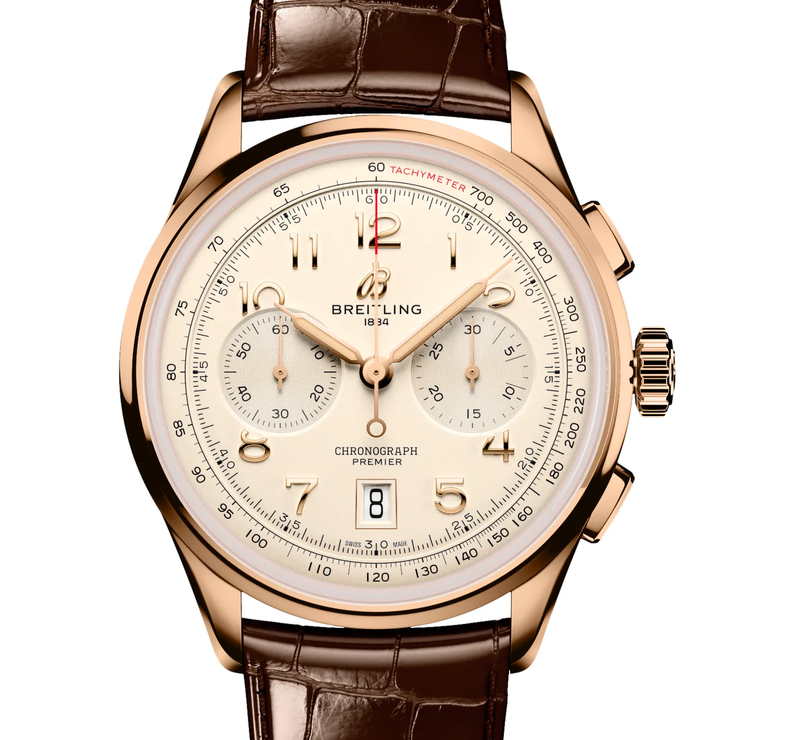 Breitling Premier B01 Chronograph 42mm Watch with Brown Strap
