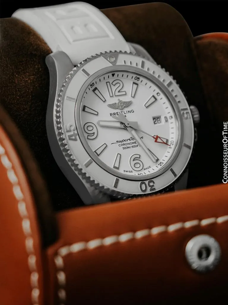 Breitling Superocean 42 Large Unisex Diver Automatic White Watch, Stainless Steel - A17366