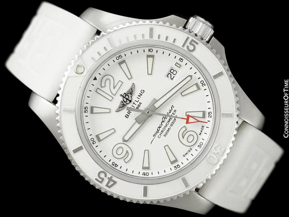 Breitling Superocean 42 Large Unisex Diver Automatic White Watch, Stainless Steel - A17366