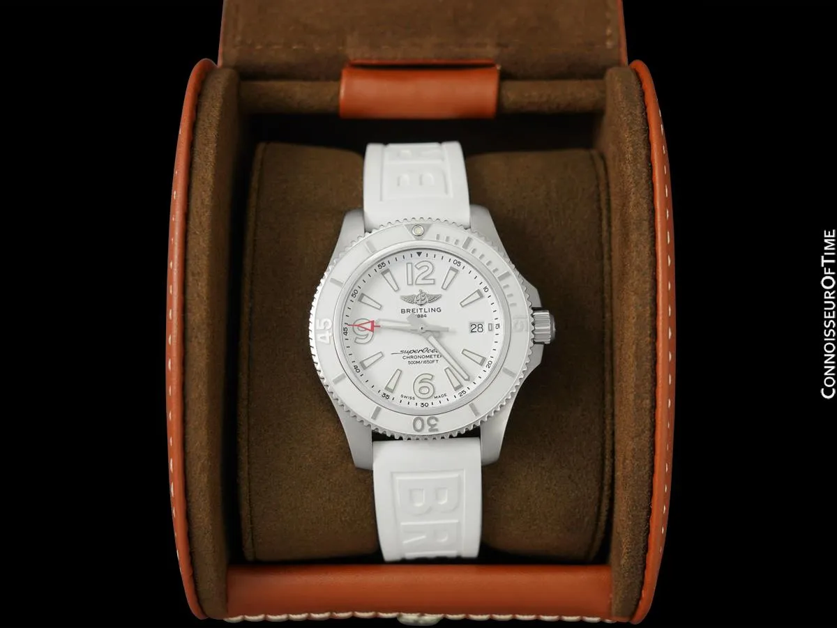 Breitling Superocean 42 Large Unisex Diver Automatic White Watch, Stainless Steel - A17366