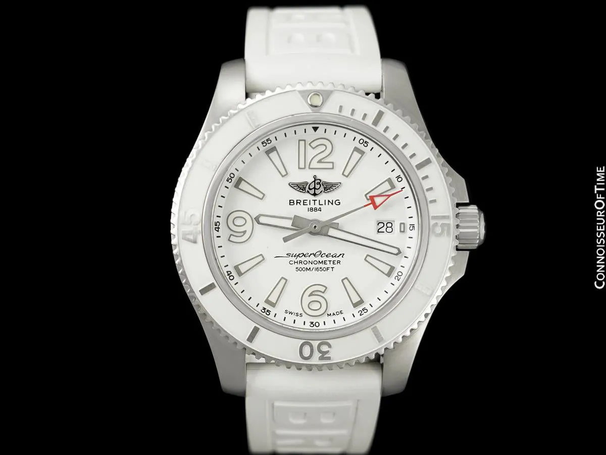 Breitling Superocean 42 Large Unisex Diver Automatic White Watch, Stainless Steel - A17366