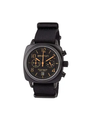 Briston Clubmaster Classic Acetate Chronograph Black Matt PVD 40mm