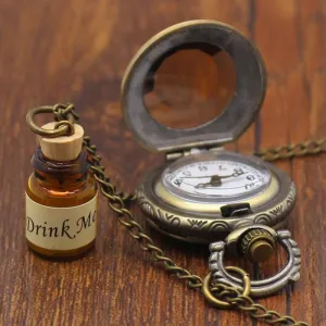 Bronze Pocket Watch with a Glass Bottle