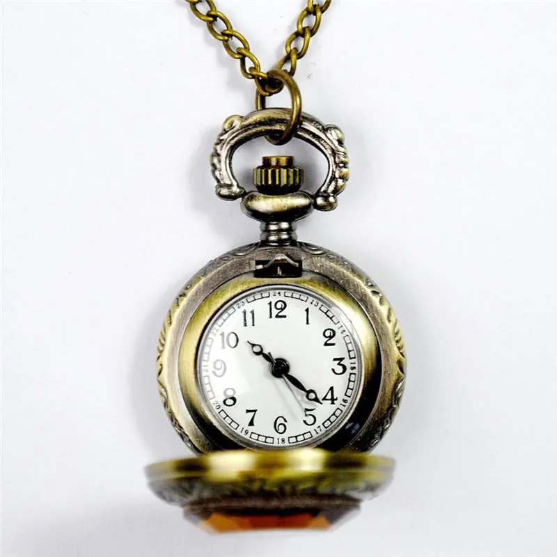 Bronze Pocket Watch with a Glass Bottle