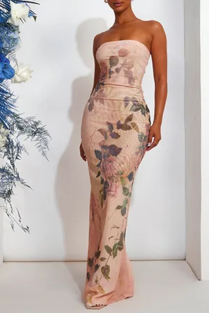 BS3120 Floral Long Dress
