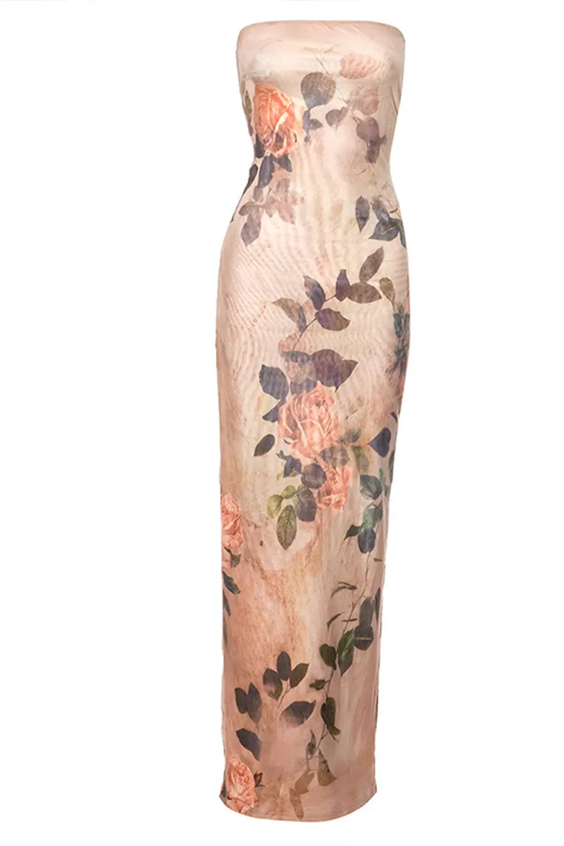 BS3120 Floral Long Dress
