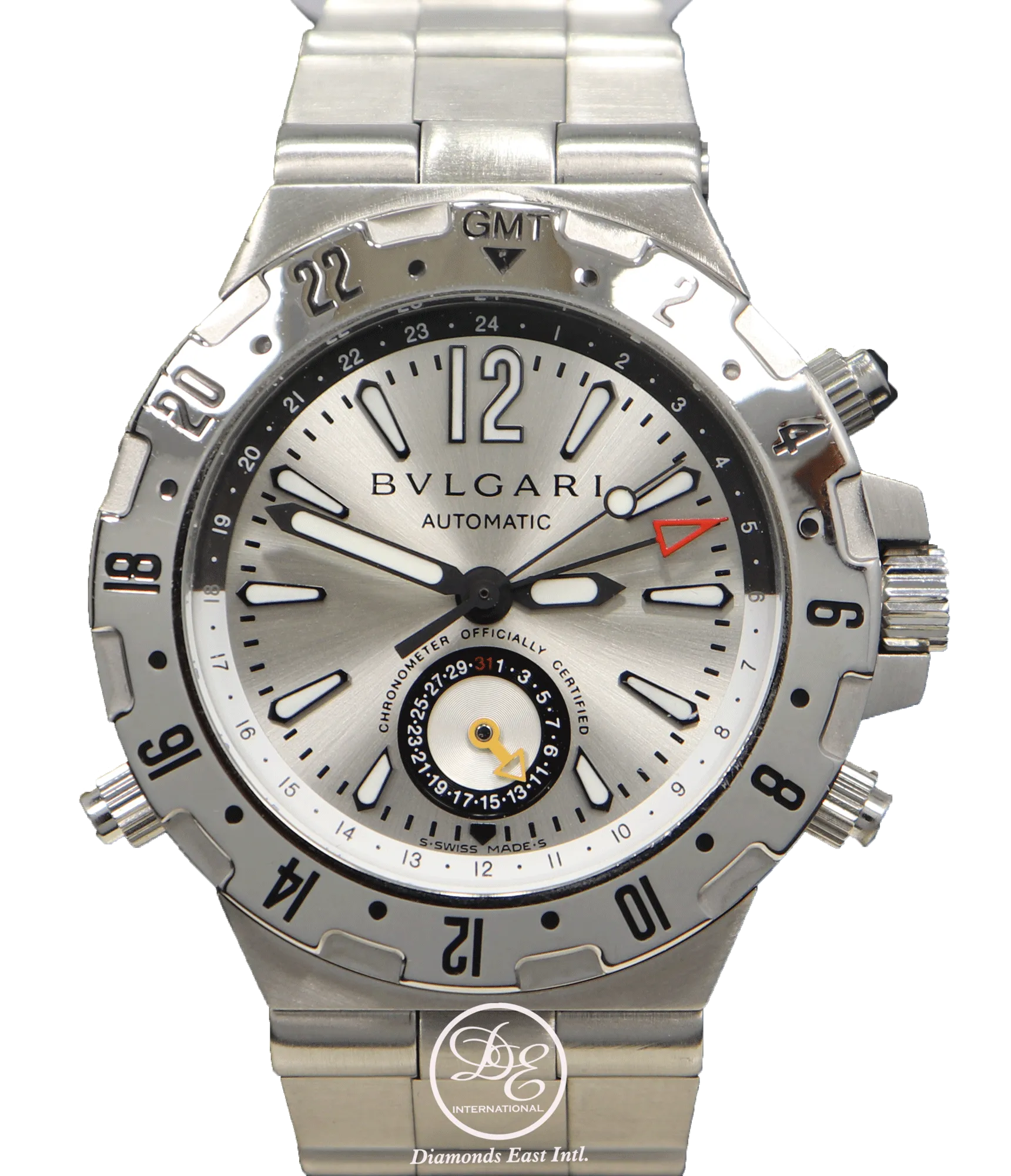 BULGARI Bvlgari Diagono Professional GMT GMT40S 40mm Stainless Steel Watch Mint