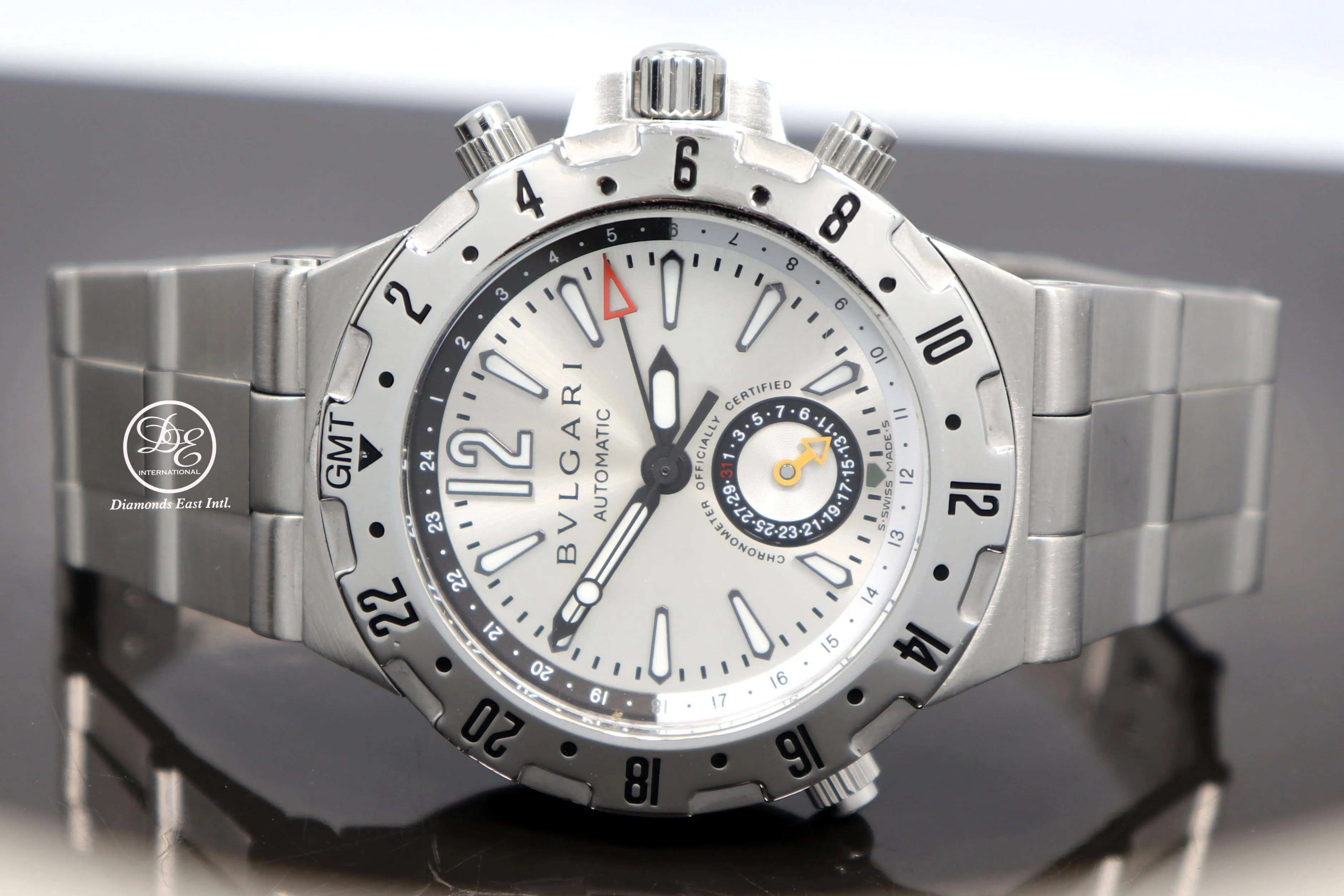 BULGARI Bvlgari Diagono Professional GMT GMT40S 40mm Stainless Steel Watch Mint