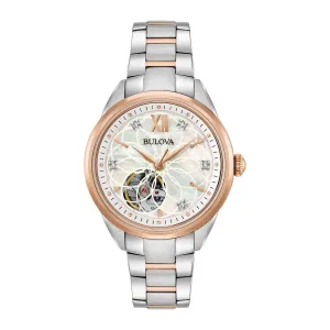 Bulova Classic Sutton Ladies Two Tone Automatic Diamond Dial Watch