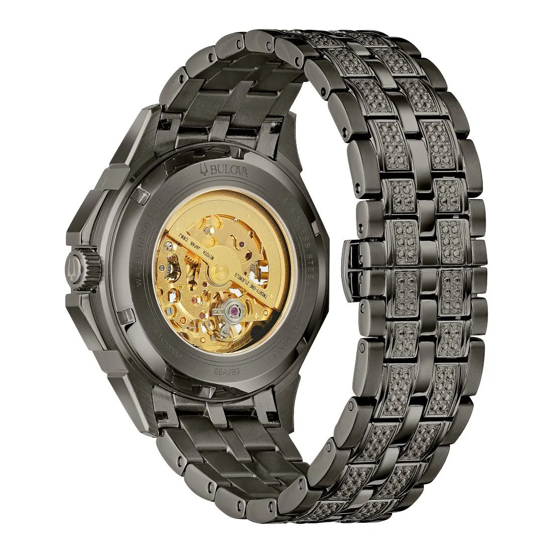 Bulova Octava Mens Automatic Grey Tone and Two Tone Dial Crystal Watch