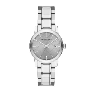 Burberry The City Grey Stainless Steel Grey Dial Quartz Watch for Ladies - BU9143