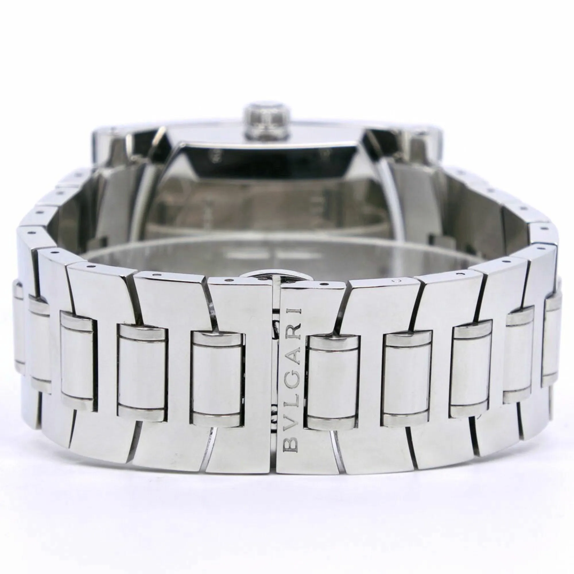 Bvlgari Ashoma Watch AA48S Stainless Steel Silver Automatic Men's Navy Dial