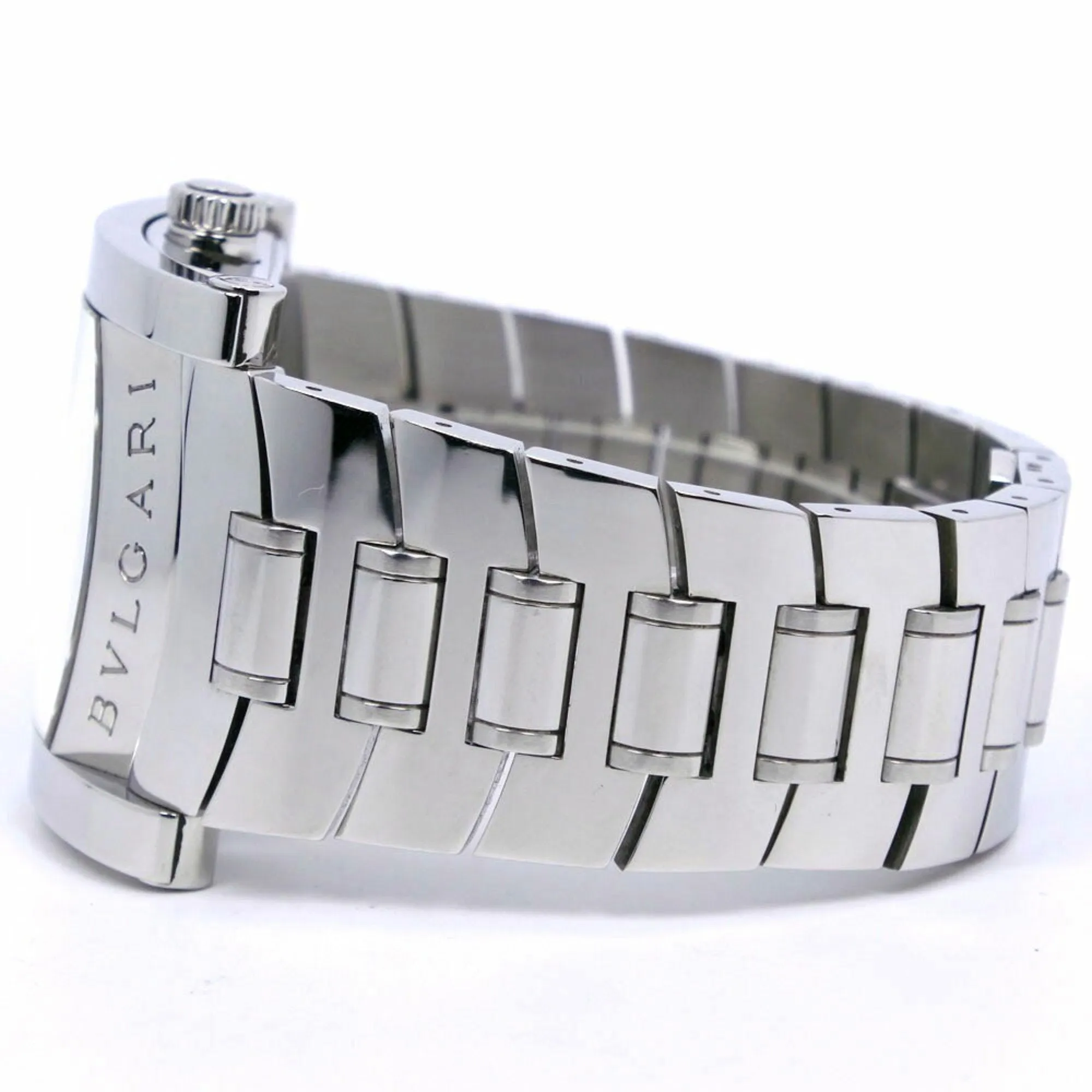 Bvlgari Ashoma Watch AA48S Stainless Steel Silver Automatic Men's Navy Dial