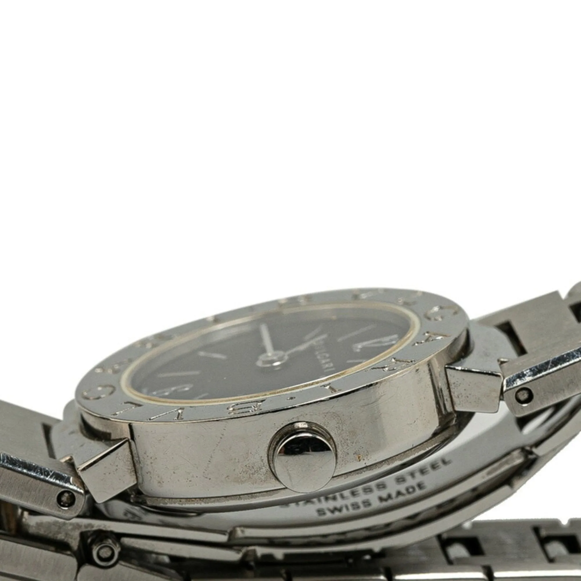 BVLGARI Watch BB23SS Quartz Black Dial Stainless Steel Women's