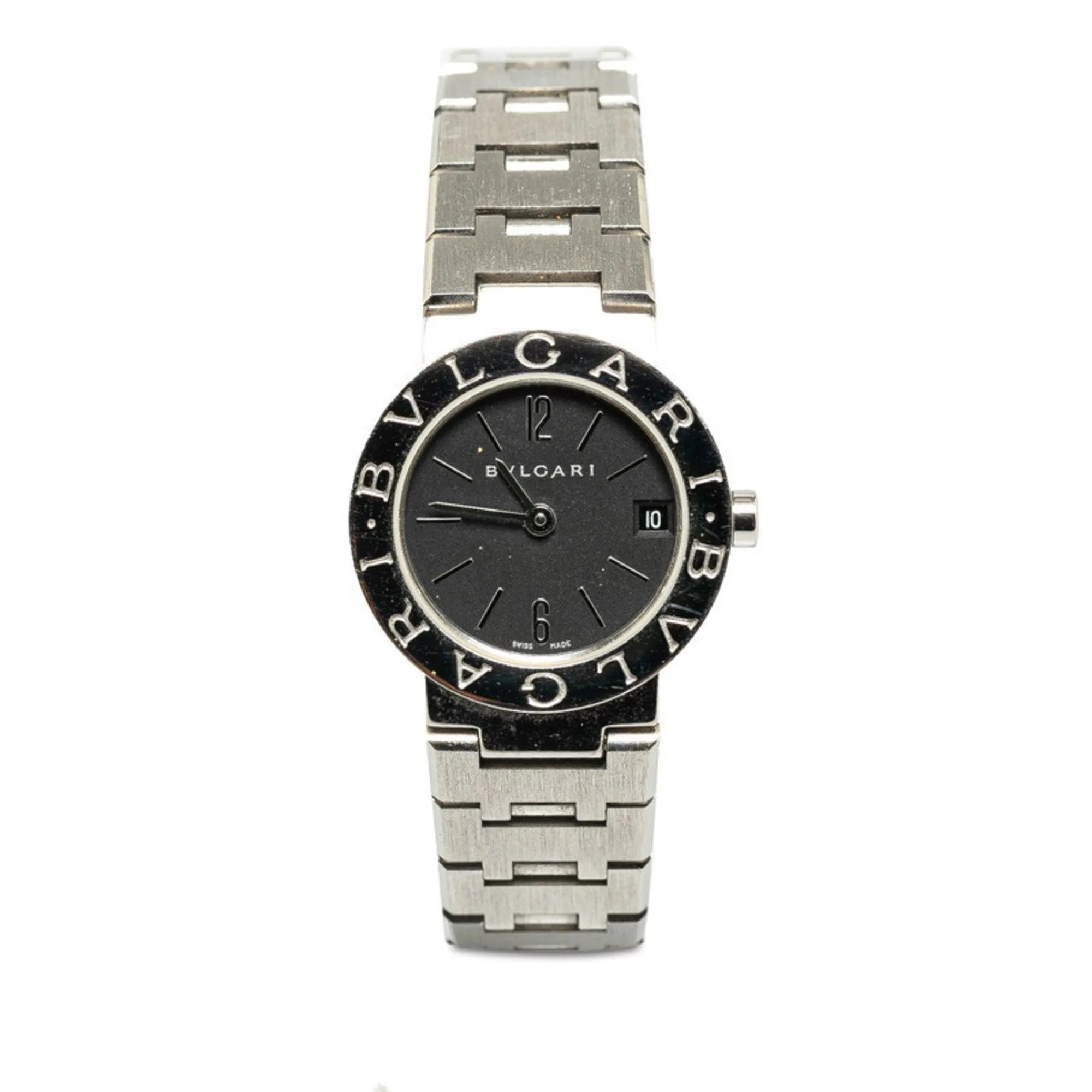 BVLGARI Watch BB23SS Quartz Black Dial Stainless Steel Women's