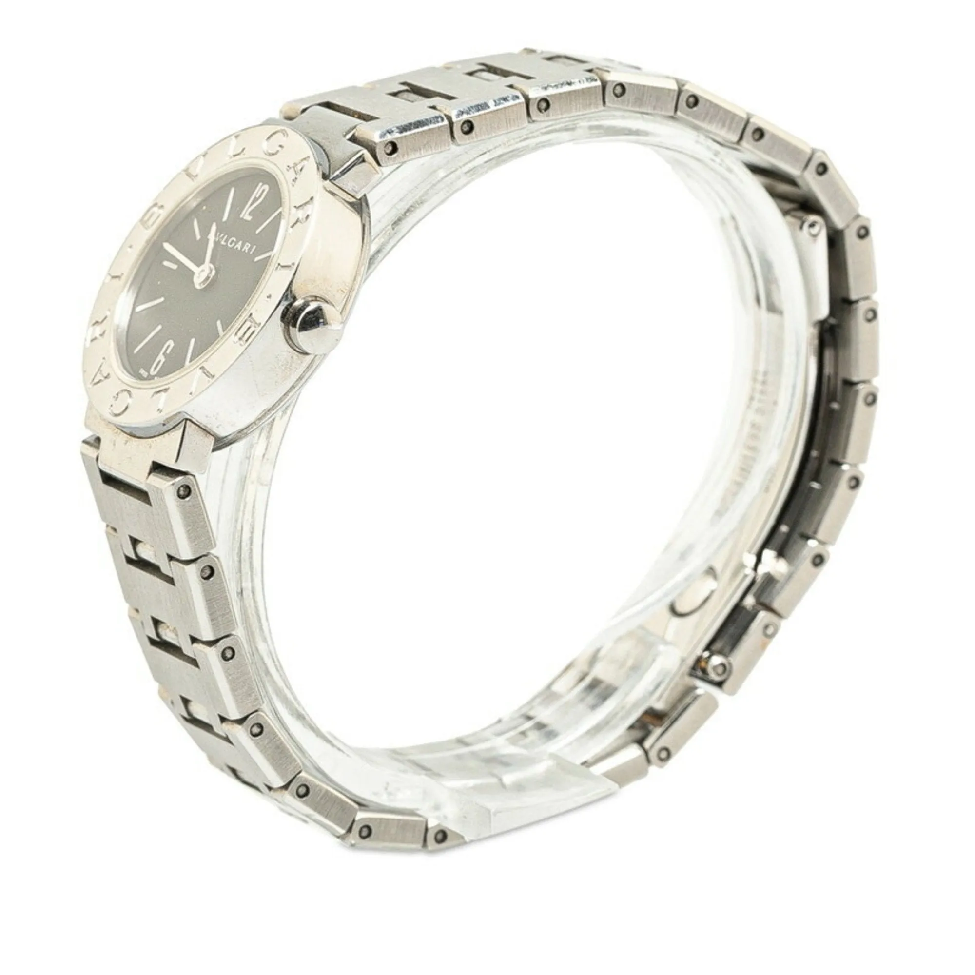 BVLGARI Watch BB23SS Quartz Black Dial Stainless Steel Women's