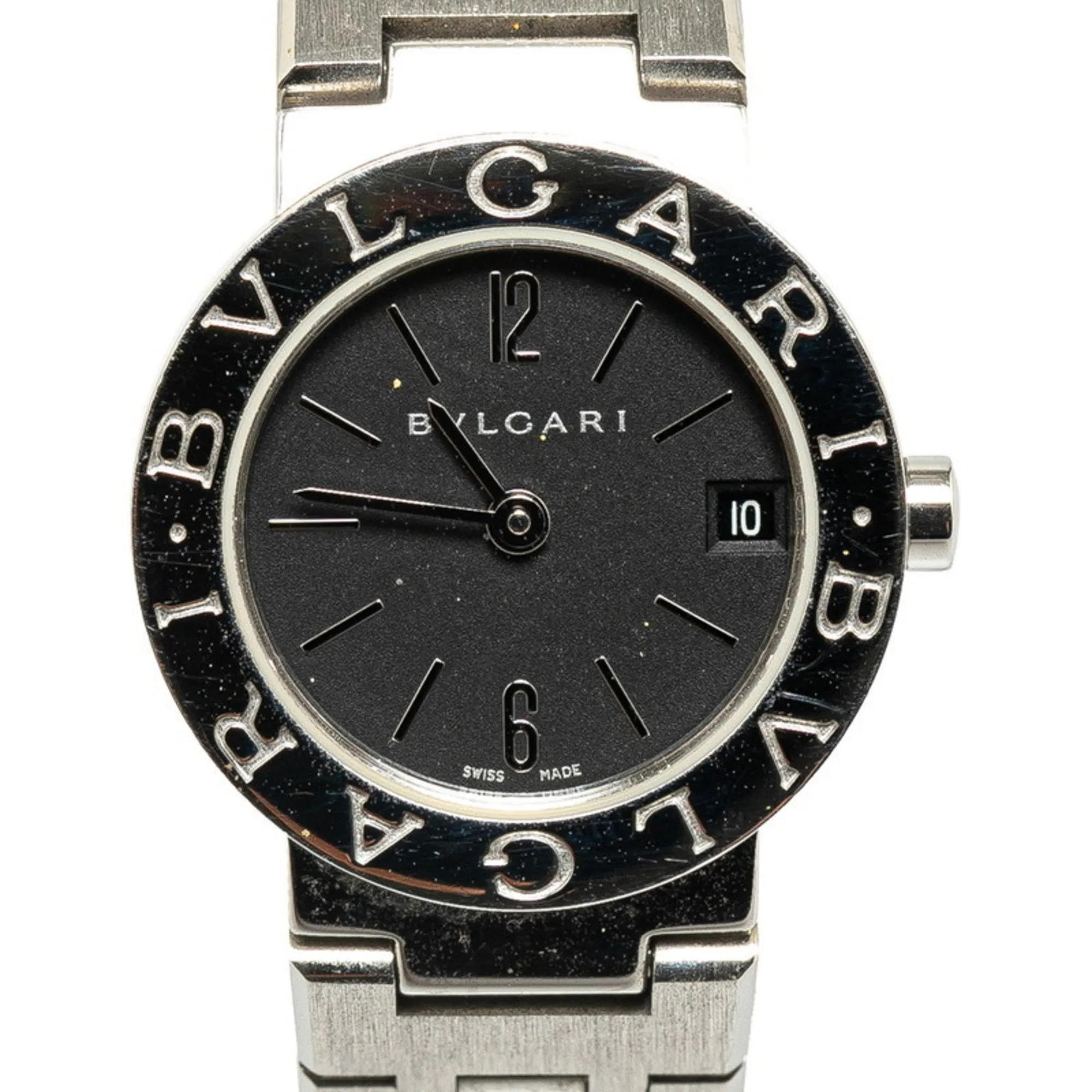 BVLGARI Watch BB23SS Quartz Black Dial Stainless Steel Women's