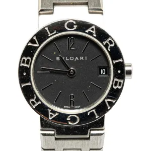 BVLGARI Watch BB23SS Quartz Black Dial Stainless Steel Women's