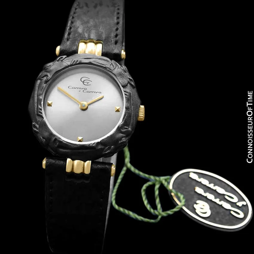 Carrera y Carrera Ladies Leopard 18K Gold & Sculptured Titanium Watch - Like New Old Stock