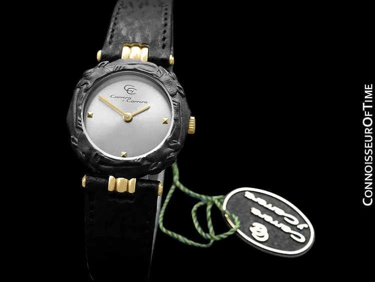 Carrera y Carrera Ladies Leopard 18K Gold & Sculptured Titanium Watch - Like New Old Stock