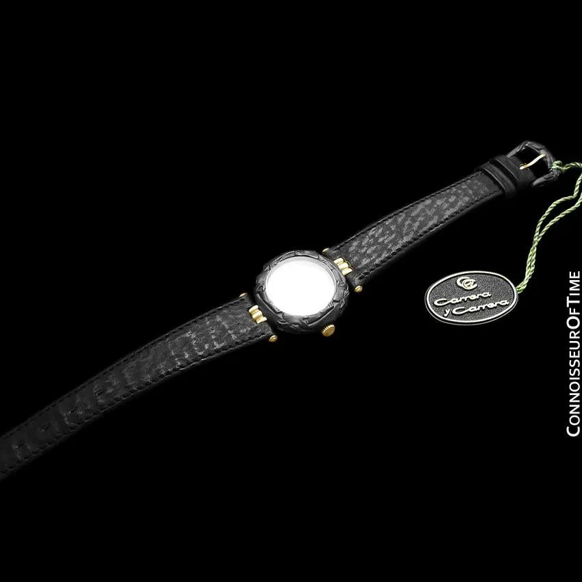 Carrera y Carrera Ladies Leopard 18K Gold & Sculptured Titanium Watch - Like New Old Stock