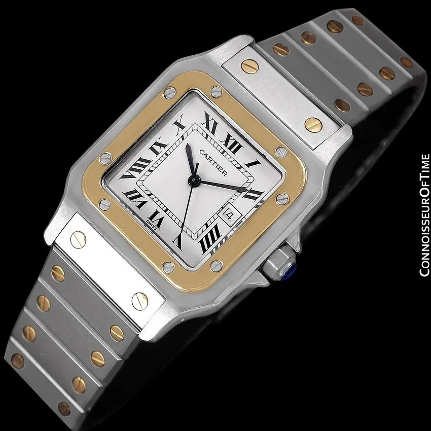 Cartier Mens Santos 2-Tone Automatic Watch - Stainless Steel & 18K Gold